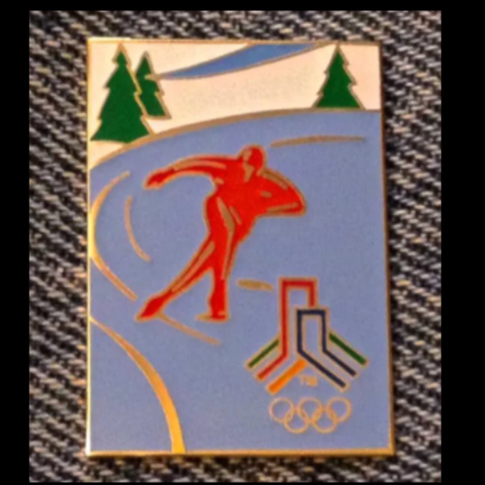 Ski Jump Olympic Pin with Bid Logo ~ 2002 SLC Winter Games